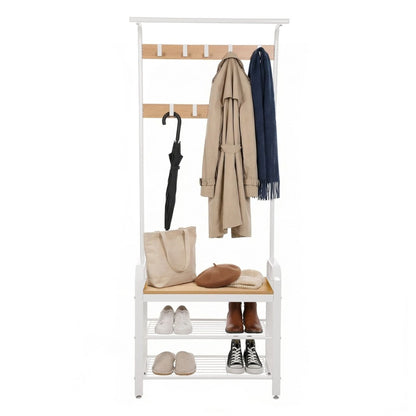Garderobenständer – Erik – mit Schuhbank & Haken – 72 cm - nestful