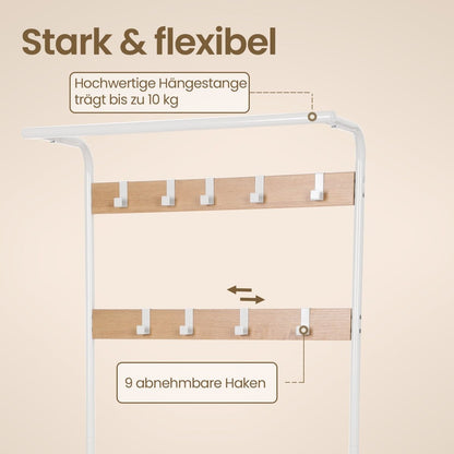 Garderobenständer – Erik – mit Schuhbank & Haken – 72 cm - nestful