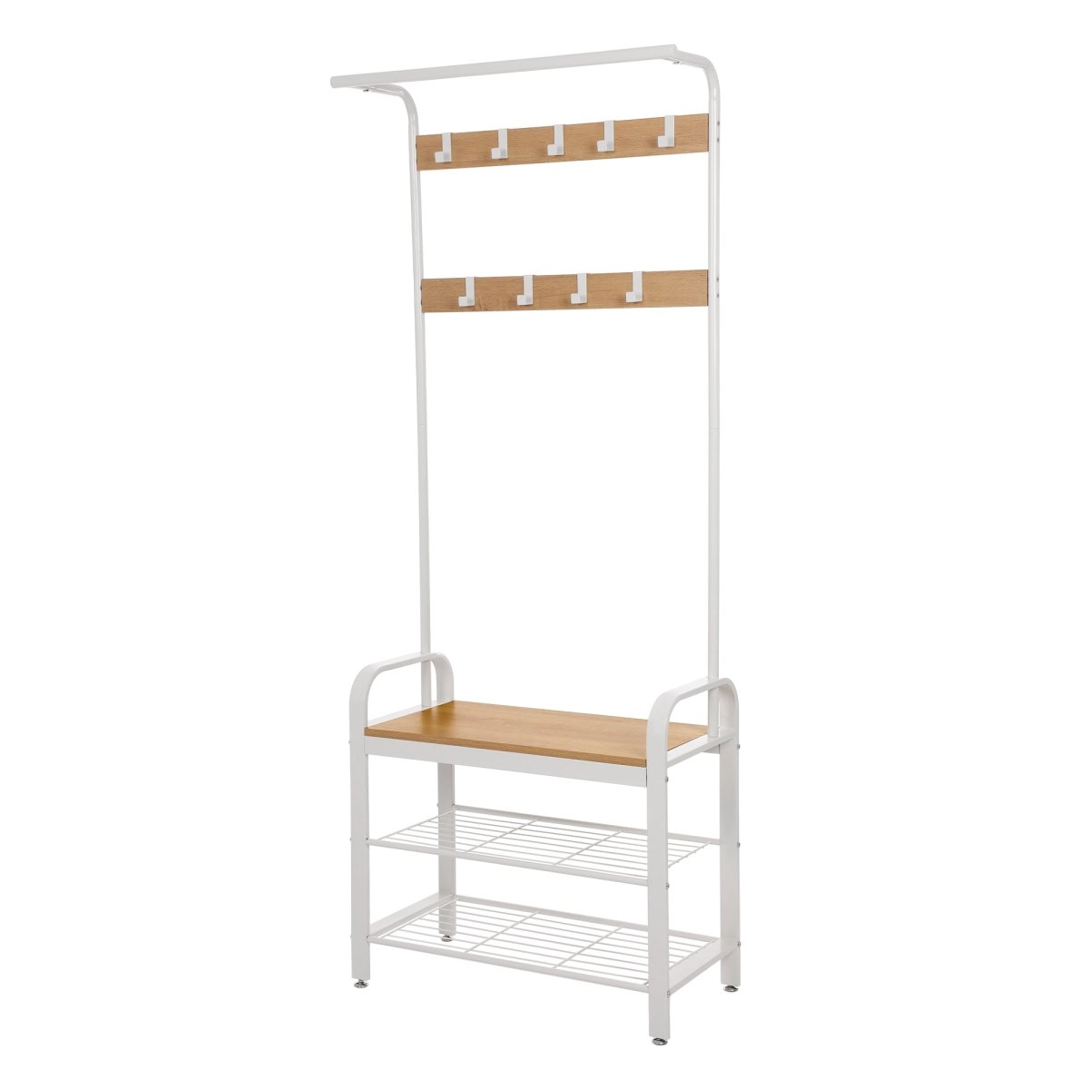 Garderobenständer – Erik – mit Schuhbank & Haken – 72 cm - nestful