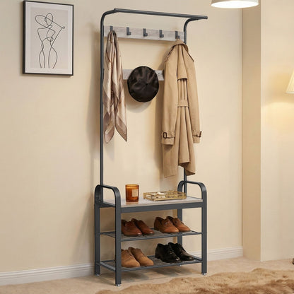 Garderobenständer – Erik – mit Schuhbank & Haken – 72 cm - nestful