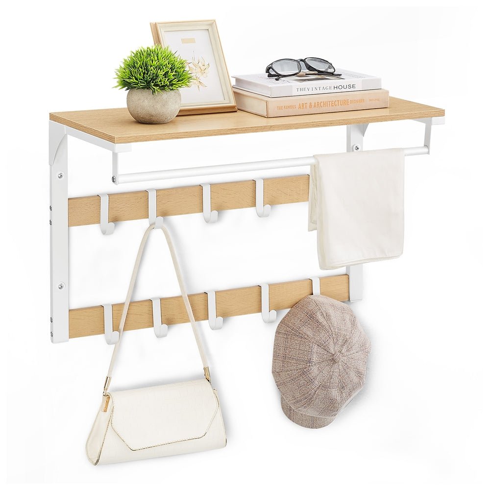 Garderobenständer – Fiete – für die Wand mit Ablage & 10 Haken - nestful