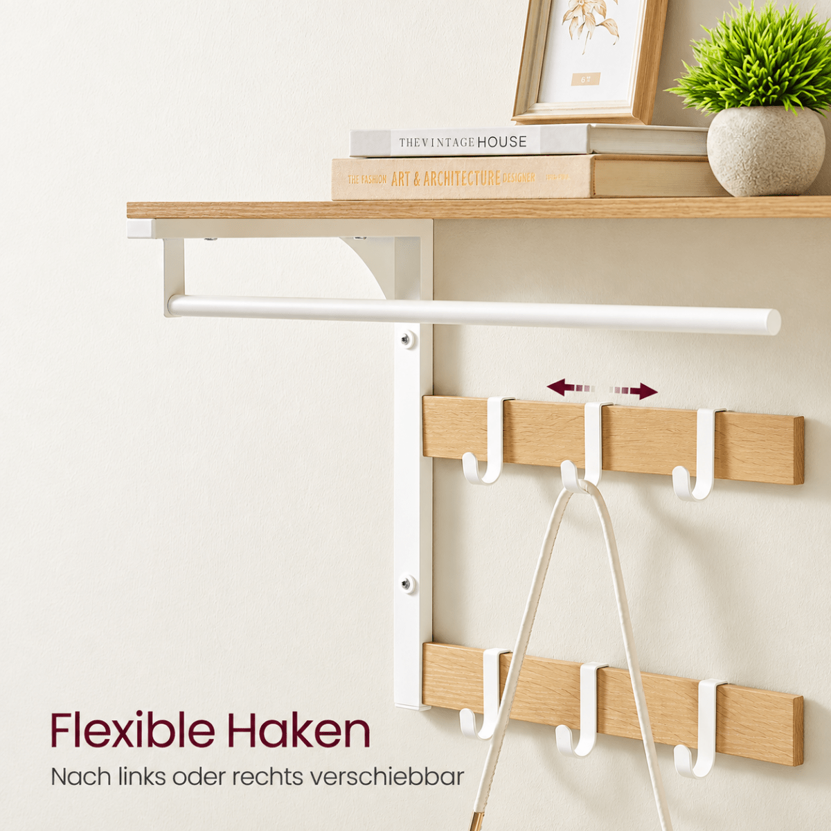 Garderobenständer – Fiete – für die Wand mit Ablage & 10 Haken - nestful
