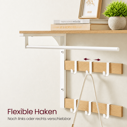 Garderobenständer – Fiete – für die Wand mit Ablage & 10 Haken - nestful