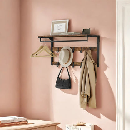 Garderobenständer – Fiete – für die Wand mit Ablage & 10 Haken - nestful