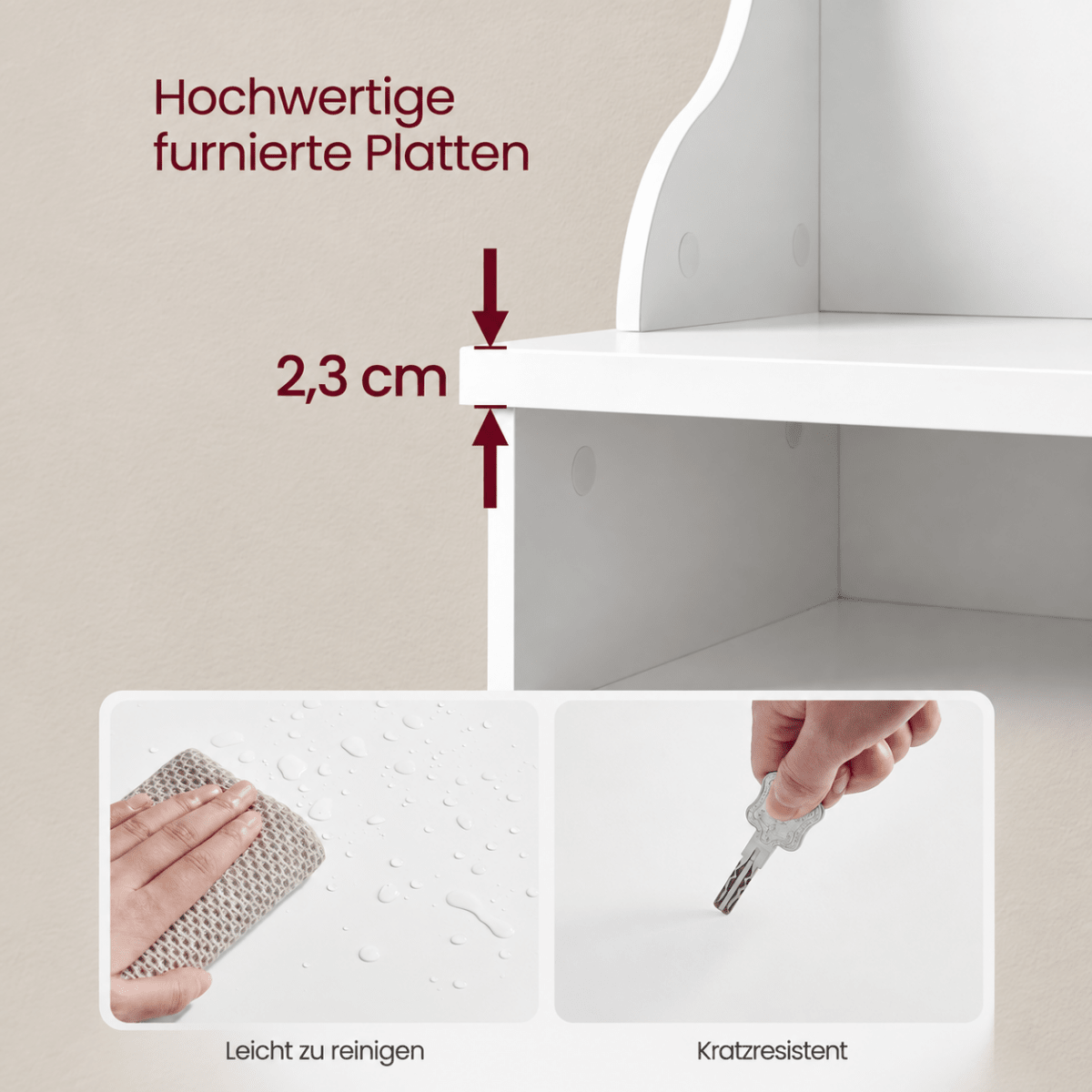 Garderobenständer – Hugo – mit Schuhbank & Fächern in Wolkenweiß - nestful