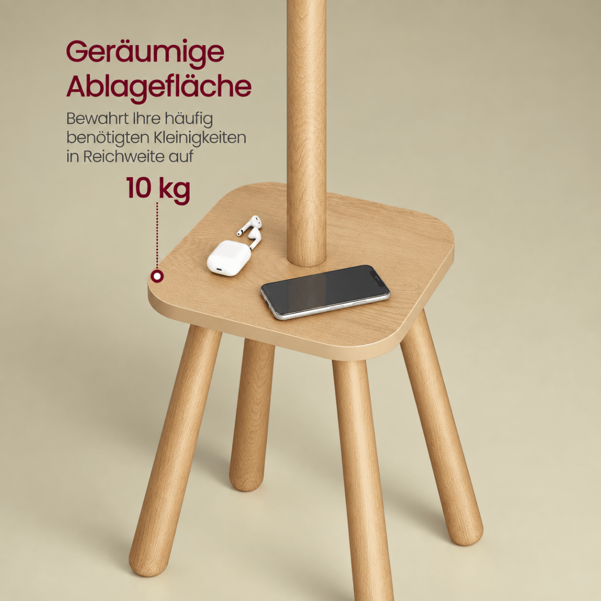 Garderobenständer – Jonte – mit 8 Haken & Ablage - nestful