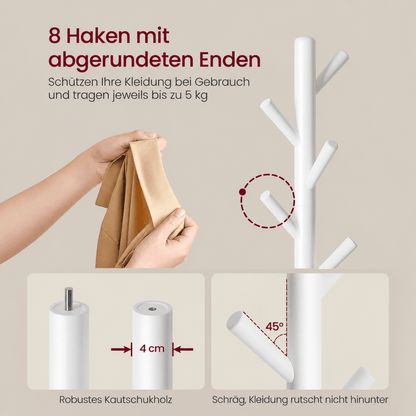 Garderobenständer – Keno – in Baumform mit rundem Fuß - nestful