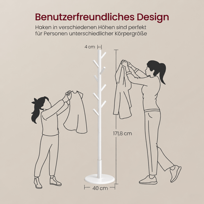 Garderobenständer – Keno – in Baumform mit rundem Fuß - nestful