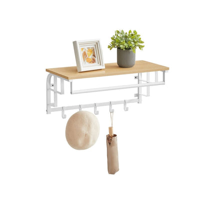 Garderobenständer – Lennart – für die Wand mit Ablage & 5 Haken - nestful
