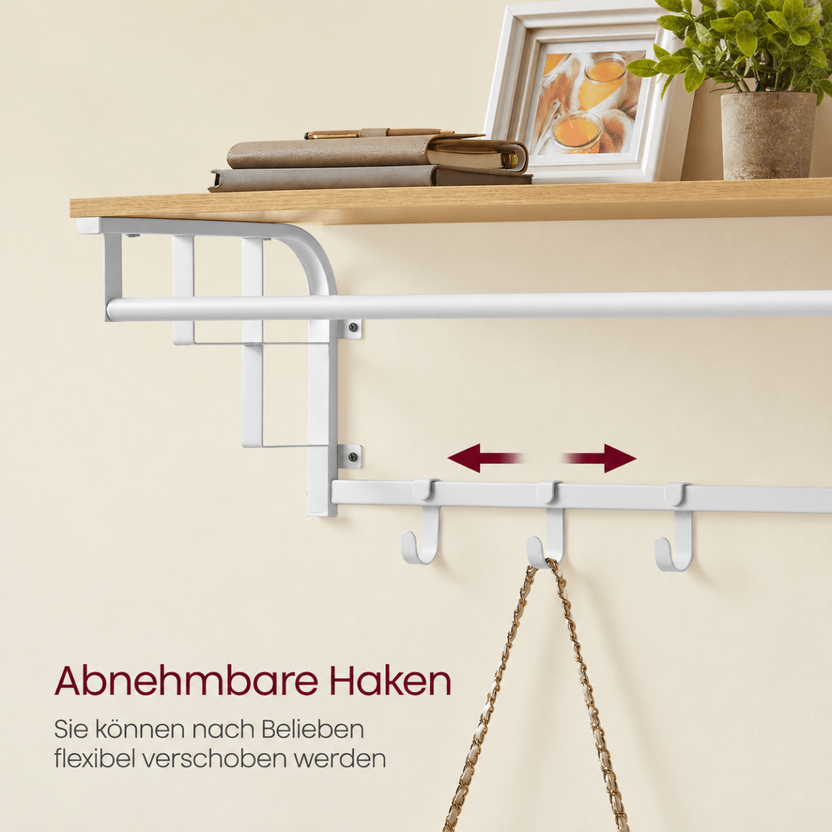 Garderobenständer – Lennart – für die Wand mit Ablage & 5 Haken - nestful