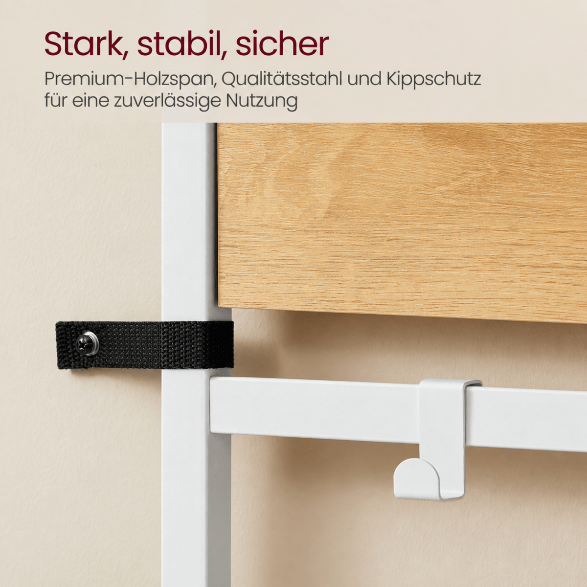 Garderobenständer – Levi – mit Sitzbank & offenen Fächern - nestful
