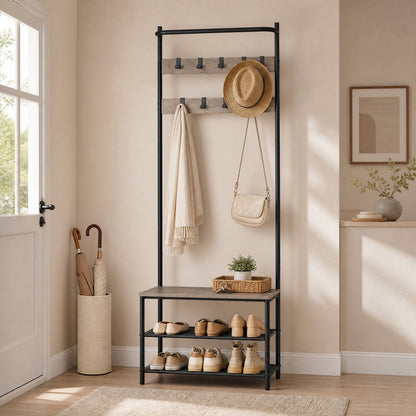 Garderobenständer – Mats – mit Schuhbank – 64 oder 84 cm - nestful