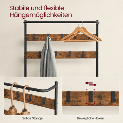 Garderobenständer – Mats – mit Schuhbank – 64 oder 84 cm - nestful