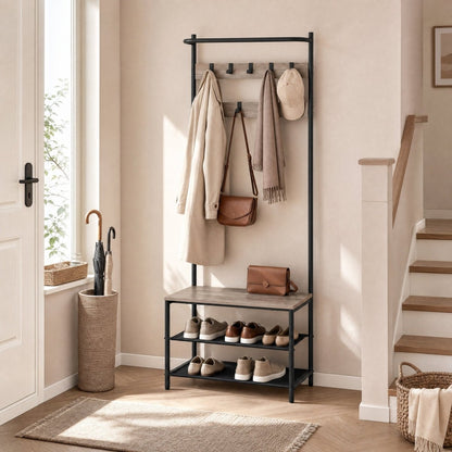Garderobenständer – Mats – mit Schuhbank – 64 oder 84 cm - nestful