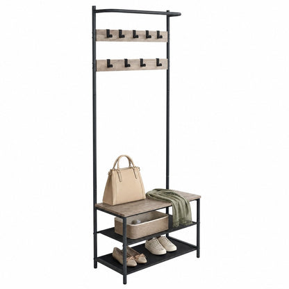 Garderobenständer – Mats – mit Schuhbank – 64 oder 84 cm - nestful