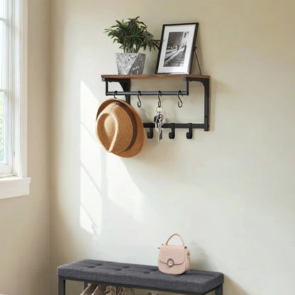 Garderobenständer – Nils – für die Wand mit Ablage & 8 Haken - nestful