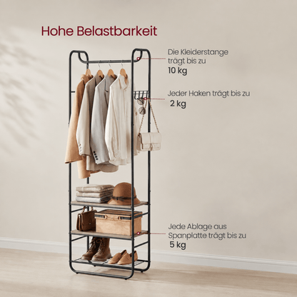 Garderobenständer – Sören – im skandinavischen Stil mit Ablagen - nestful