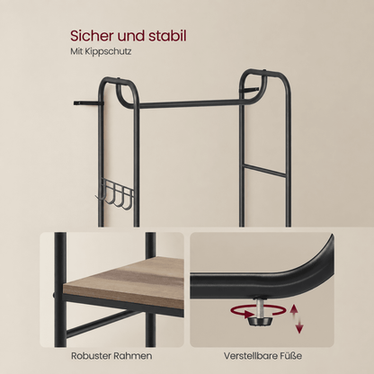Garderobenständer – Sören – im skandinavischen Stil mit Ablagen - nestful