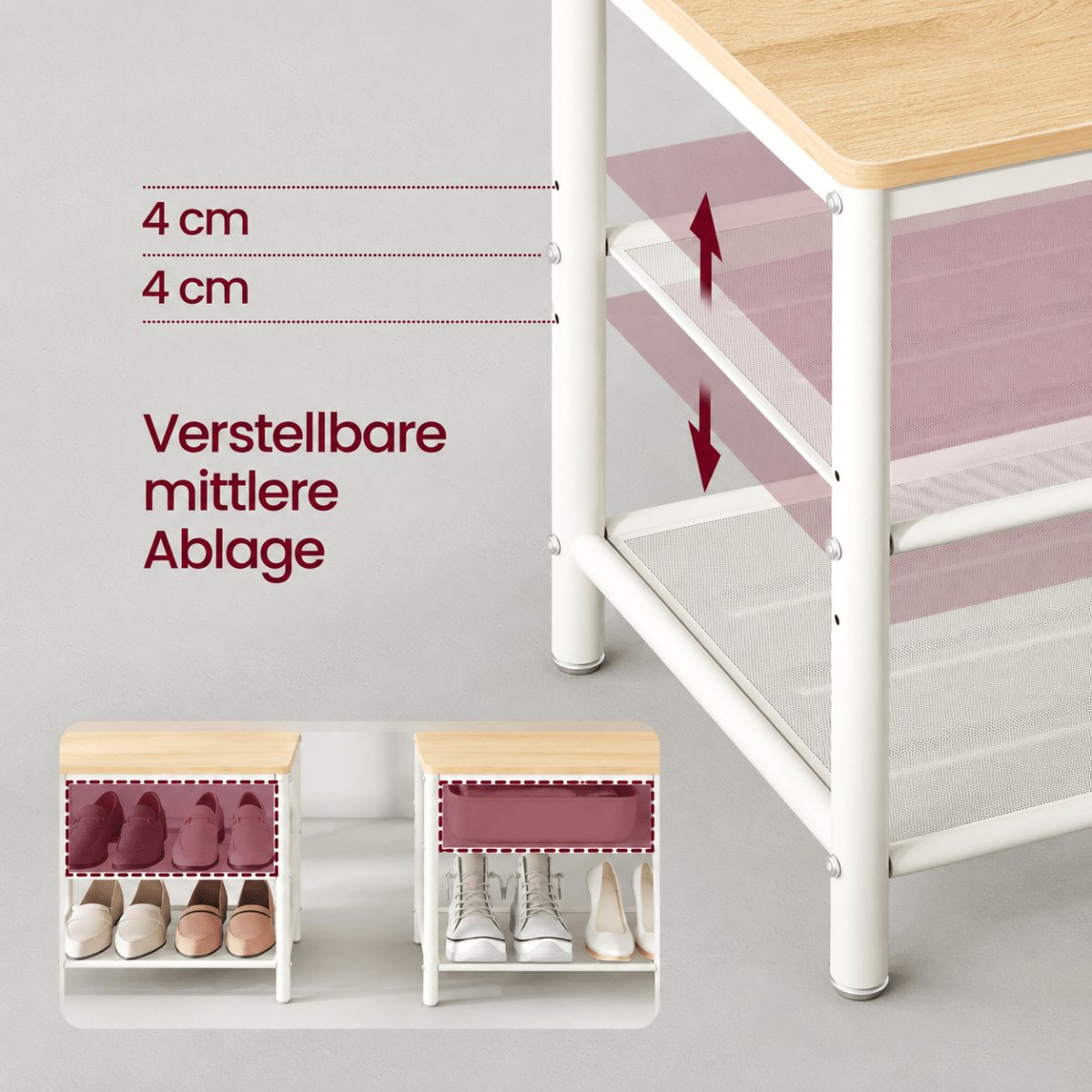 Garderobenständer – Theo – mit Spiegel & Sitzbank - nestful