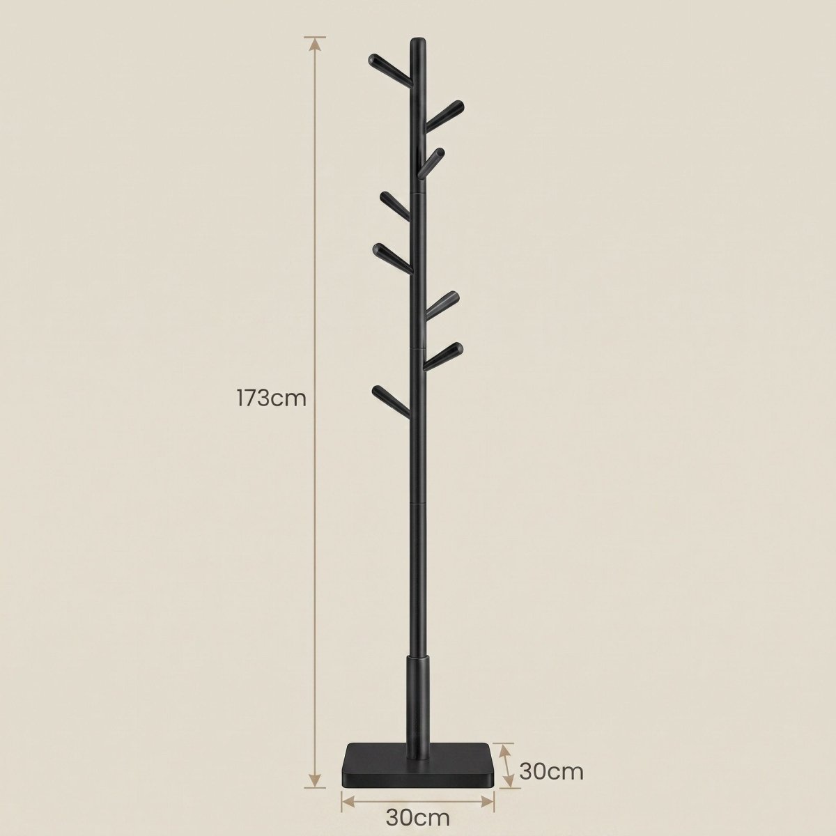 Garderobenständer – Tilo – in Baumform mit quadratischem Fuß - nestful