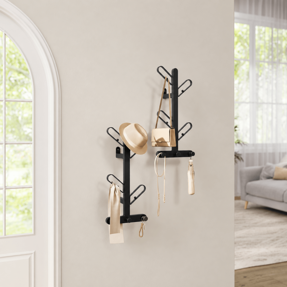 Garderobenständer – Tjark – für die Wand – vertikales 2er-Set - nestful