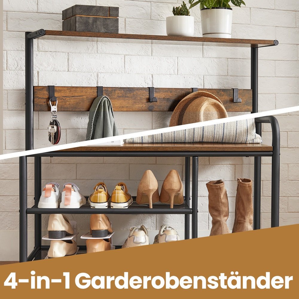 Garderobenständer – Vincent – mit Schuhbank & oberer Ablage - nestful