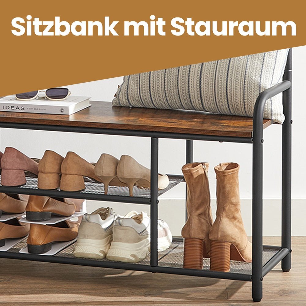 Garderobenständer – Vincent – mit Schuhbank & oberer Ablage - nestful