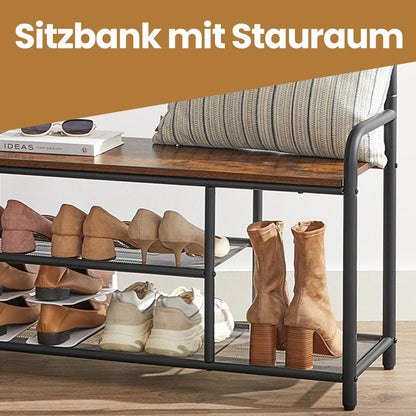 Garderobenständer – Vincent – mit Schuhbank & oberer Ablage - nestful