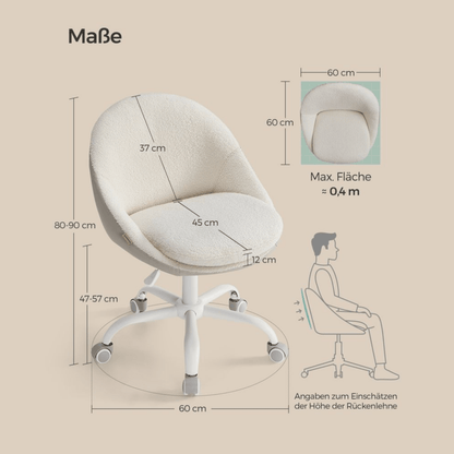 Homeoffice Bürostuhl – Elara – höhenverstellbar aus Stoff oder Samt - nestful