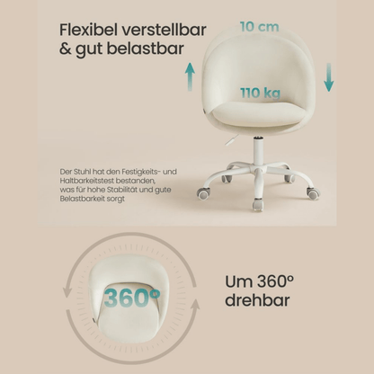 Homeoffice Bürostuhl – Elara – höhenverstellbar aus Stoff oder Samt - nestful