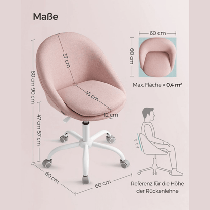 Homeoffice Bürostuhl – Elara – höhenverstellbar aus Stoff oder Samt - nestful