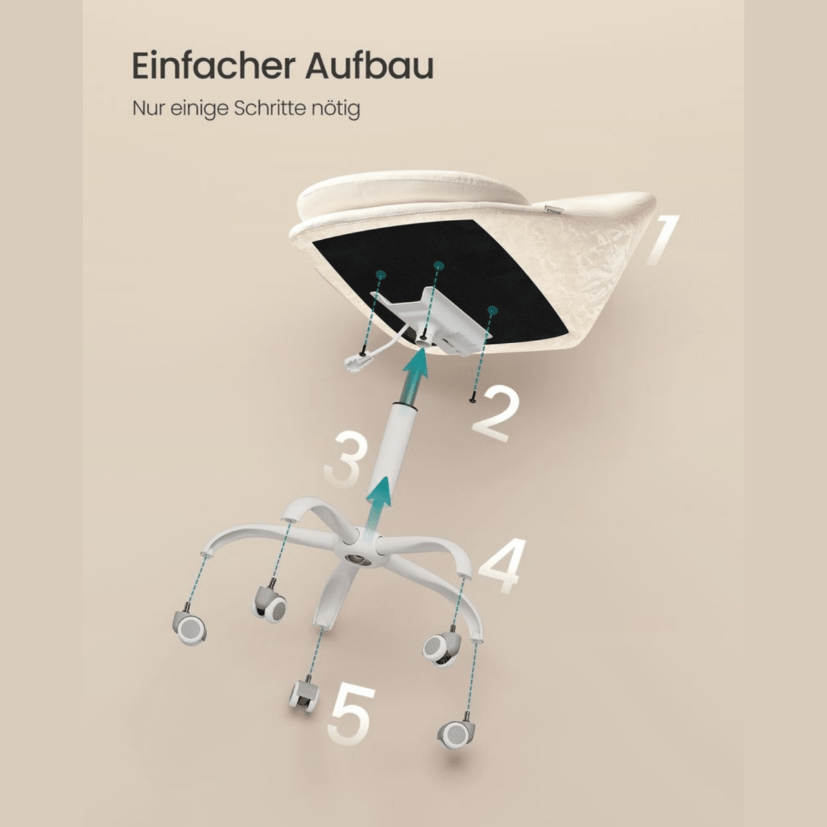 Homeoffice Bürostuhl – Elara – höhenverstellbar aus Stoff oder Samt - nestful