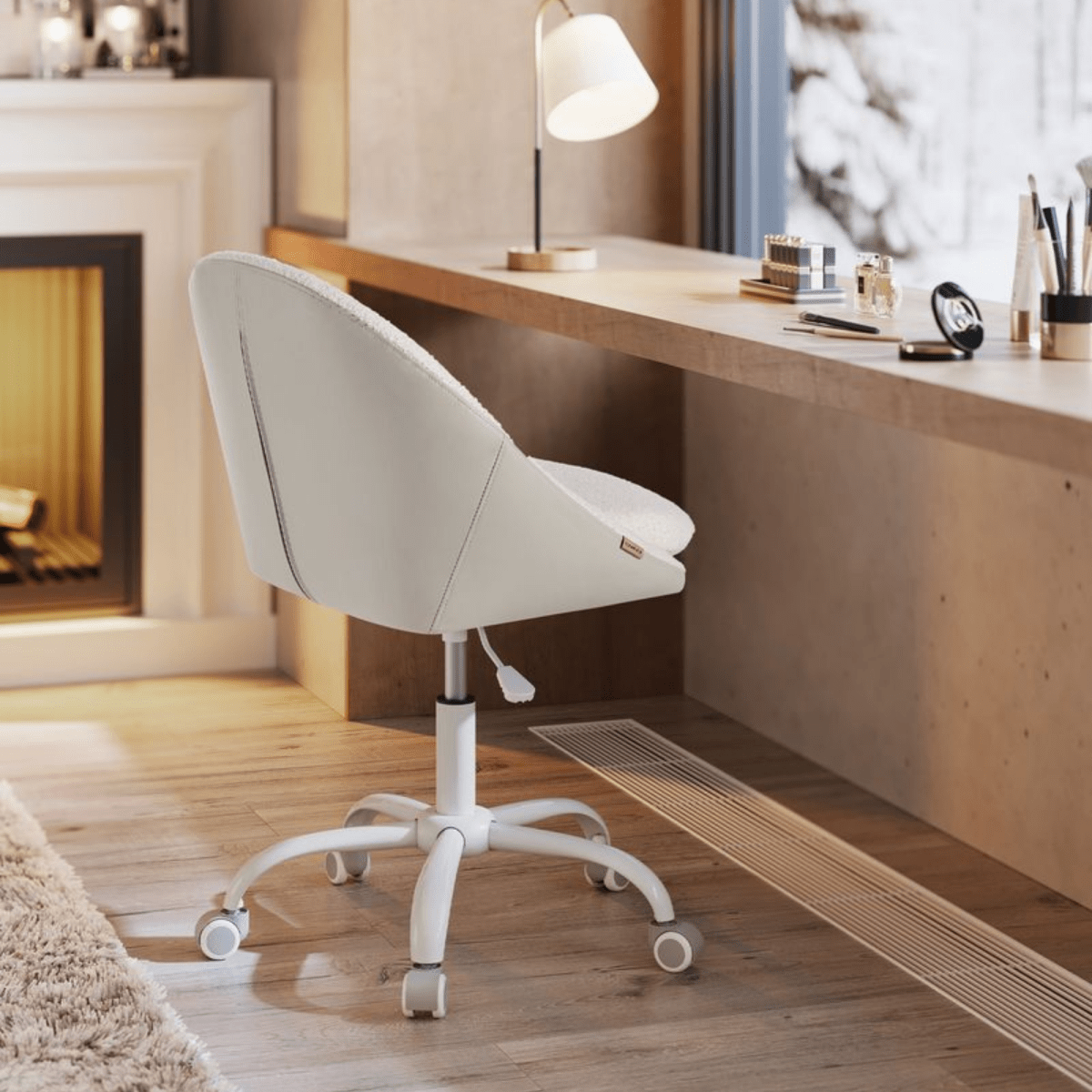 Homeoffice Bürostuhl – Elara – höhenverstellbar aus Stoff oder Samt - nestful