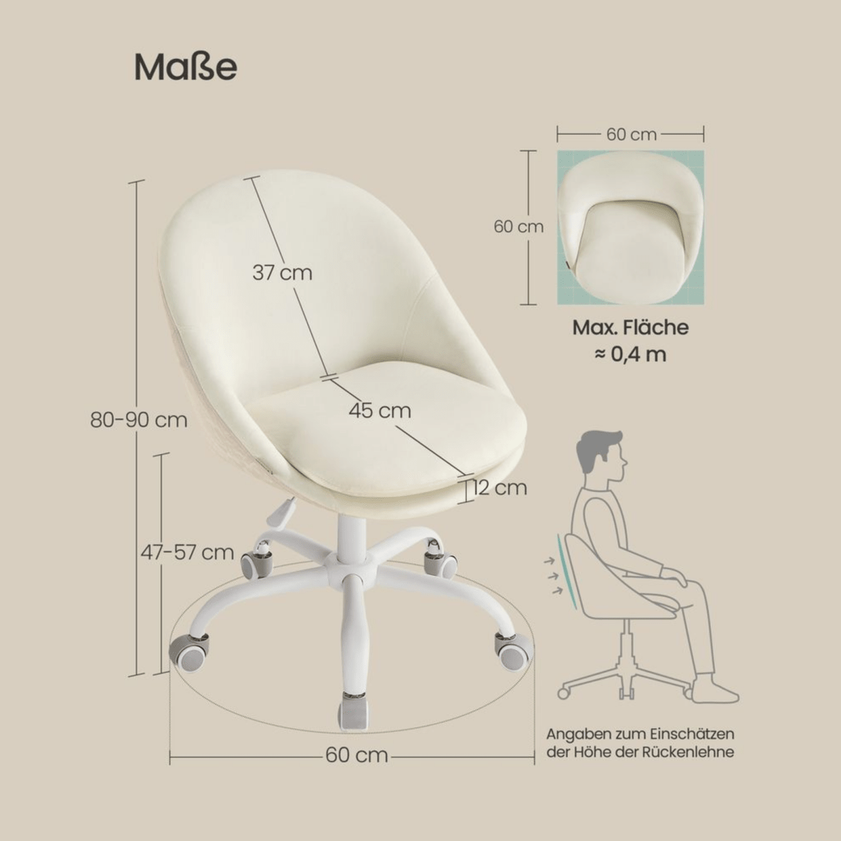 Homeoffice Bürostuhl – Elara – höhenverstellbar aus Stoff oder Samt - nestful