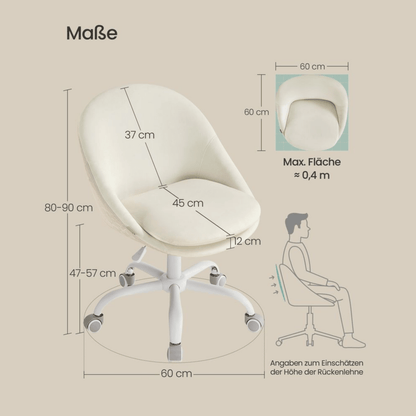 Homeoffice Bürostuhl – Elara – höhenverstellbar aus Stoff oder Samt - nestful