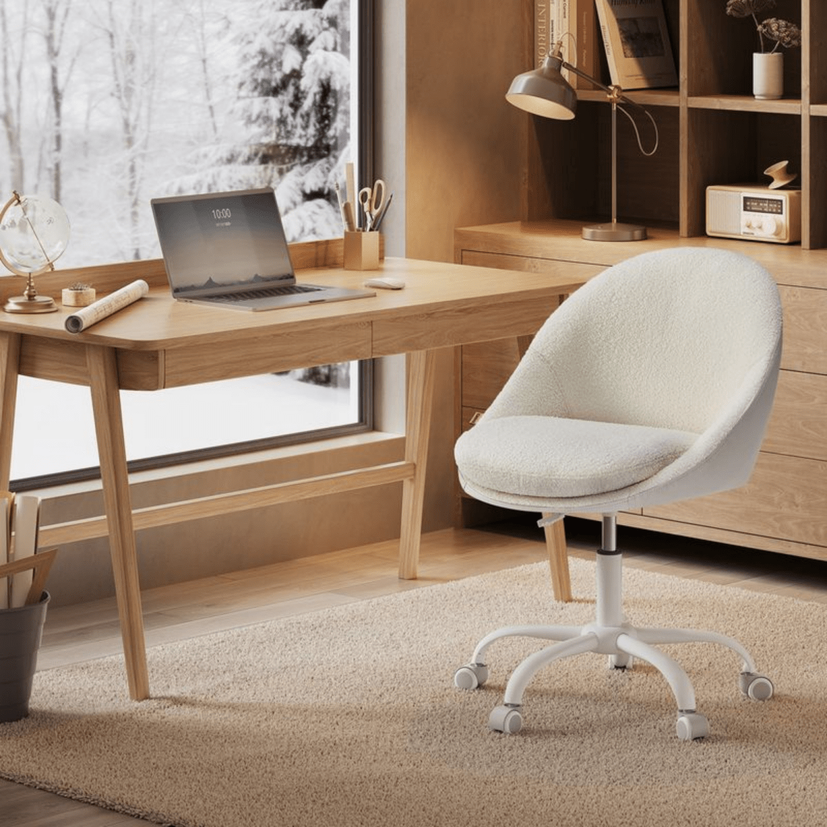 Homeoffice Bürostuhl – Elara – höhenverstellbar aus Stoff oder Samt - nestful