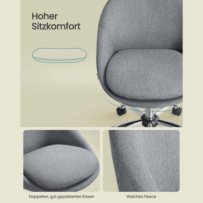 Homeoffice Bürostuhl – Elara – höhenverstellbar aus Stoff oder Samt - nestful