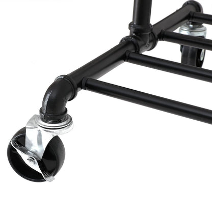 Industriestil Kleiderständer 110kg – Noah - Wasserrohr - Optik mit Rollen - nestful