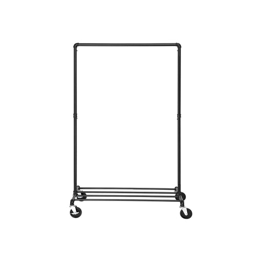 Industriestil Kleiderständer 90kg – Felix - Wasserrohr - Optik mit Rollen - nestful