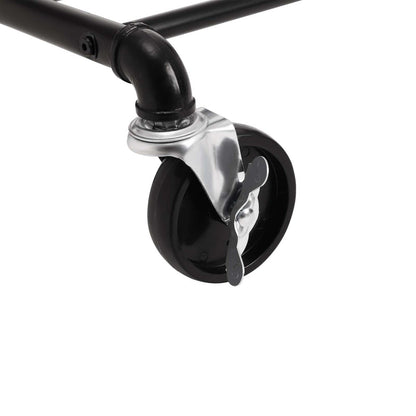 Industriestil Kleiderständer 90kg – Felix - Wasserrohr - Optik mit Rollen - nestful
