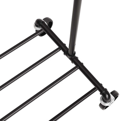Industriestil Kleiderständer 90kg – Felix - Wasserrohr - Optik mit Rollen - nestful