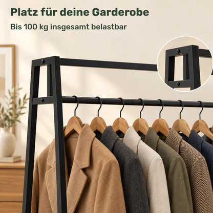 Kleiderständer aus Metall Ingar – bis 100 kg, Schwarz - nestful