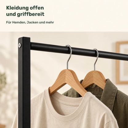Kleiderständer aus Metall Lara – bis 100 kg, freistehend in Schwarz - nestful