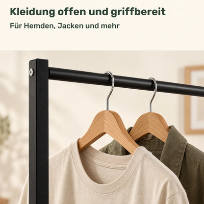 Kleiderständer aus Metall Lara – bis 100 kg, freistehend in Schwarz - nestful