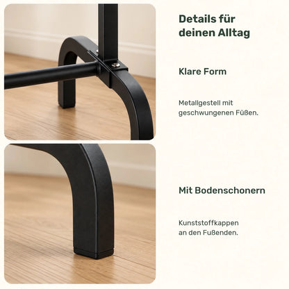 Kleiderständer aus Metall Lara – bis 100 kg, freistehend in Schwarz - nestful