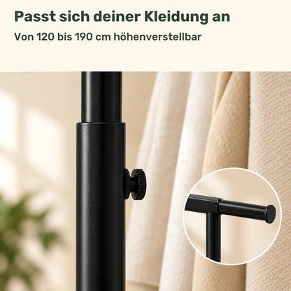 Kleiderständer höhenverstellbar Soran – klappbar und ausziehbar mit Rollen - nestful