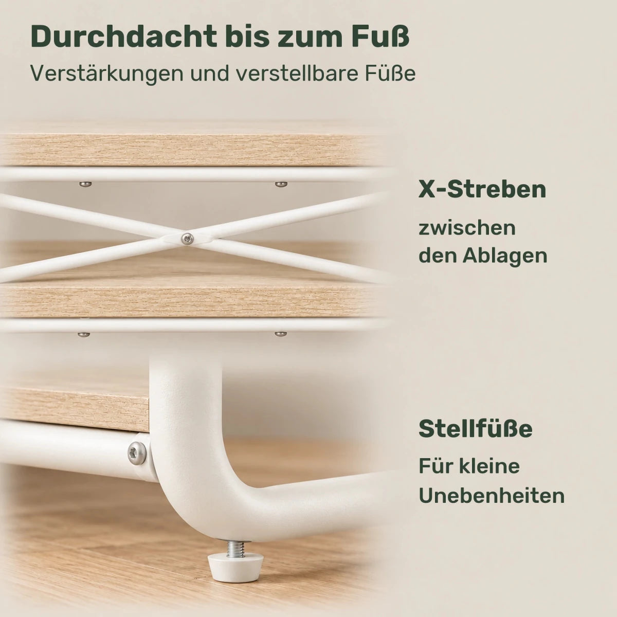 Kleiderständer mit 2 Ablagen Jonas – 197 kg, mit 6 Haken - nestful