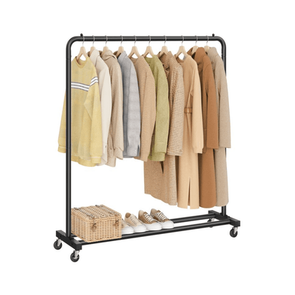 Kleiderständer mit Rollen 50kg – Luis– Minimalistisch & Mobil in Schwarz - nestful