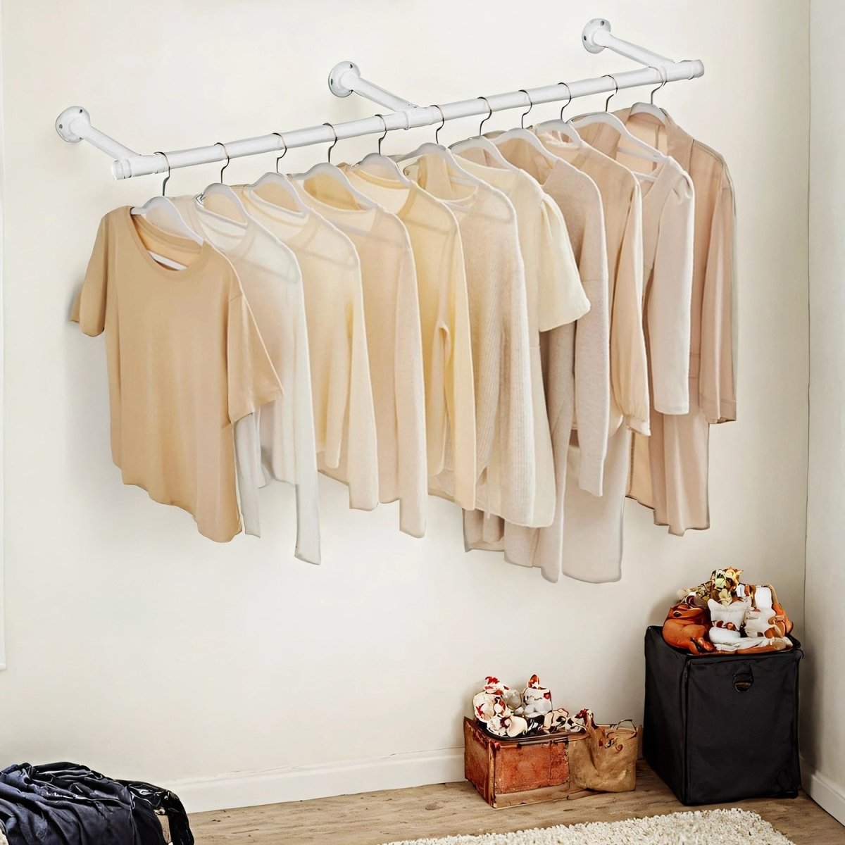 Kleiderstange für die Wand – Sam – Industriestil aus Stahl - nestful