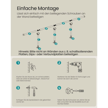 Kleiderstange für die Wand – Sam – Industriestil aus Stahl - nestful